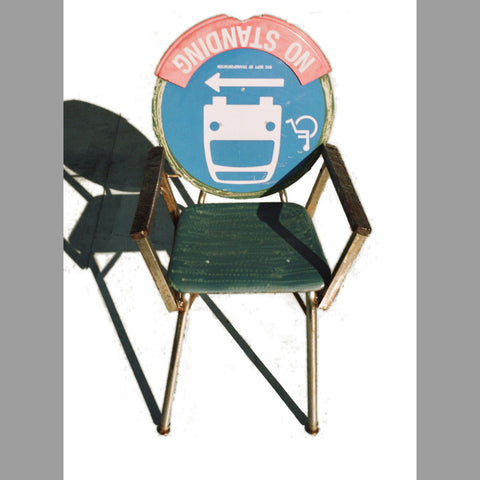 “No-Standing Bus Stop Arm Rester” Chair